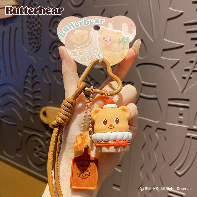 Butter Yellow Women'S Accessories - Dessin animé beurre ours Gourmet porte-clés