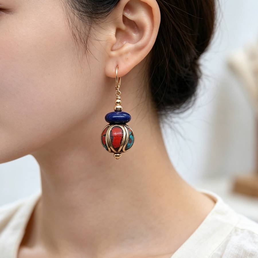 Boucles d'oreilles pendantes a - Women Accessories Nepal avis et prix